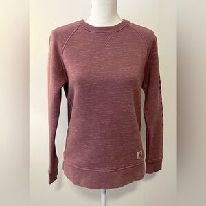 Carhartt Crew Neck Sweatshirt with Spell-Out on Sleeve in Purple Plum. Sz XS